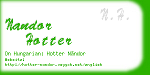 nandor hotter business card